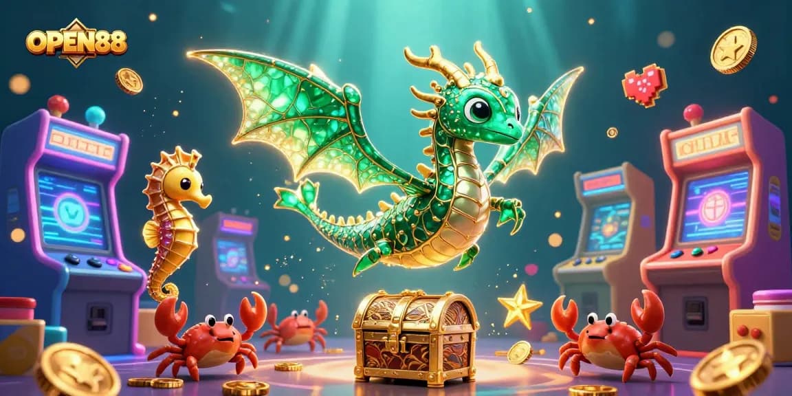 Engage with OPEN88 to explore casino adventures hosted by a vibrant sea dragon and lively treasures.