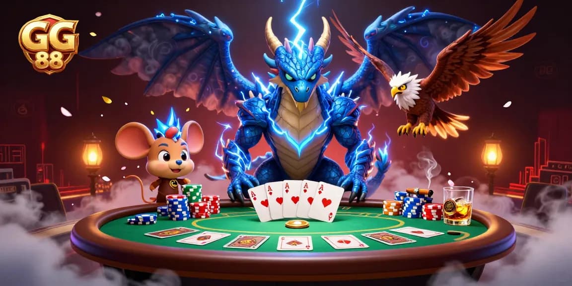 Join the excitement at GG 88 with vibrant poker elements showcasing thrilling gaming action.
