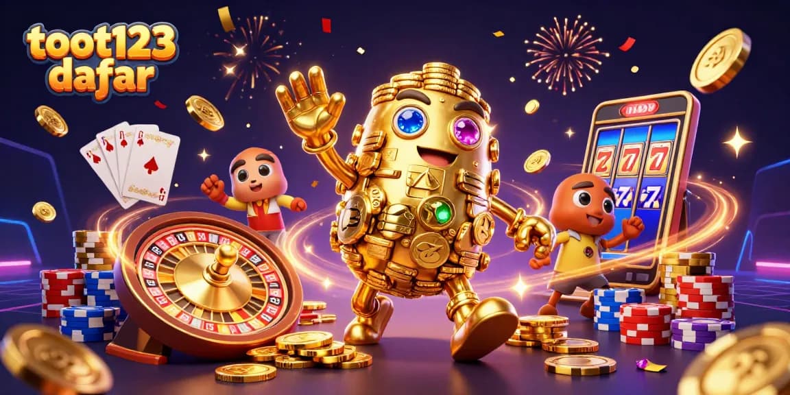 Experience winning strategies with toot123 daftar in a vibrant casino scene filled with golden golem and rich game elements.