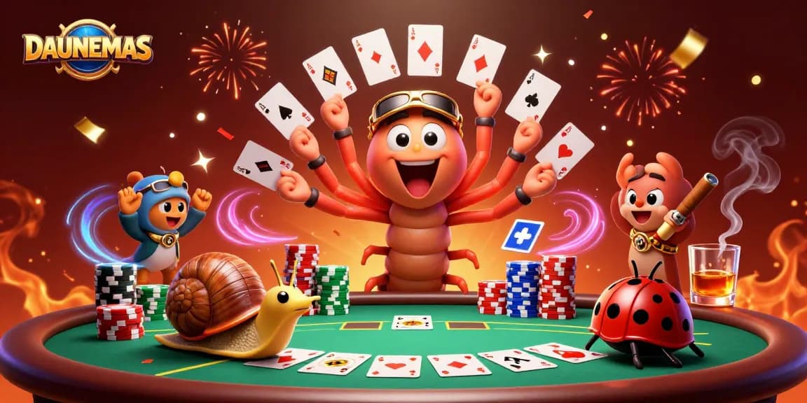 Experience thrilling gameplay at DAUNEMAS with a vibrant casino atmosphere illustrating excitement and strategy.