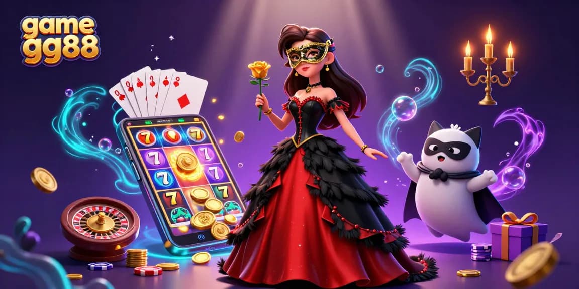Engage with thrilling game gg88 experiences amidst stunning visuals of casino elements and a dynamic scene.