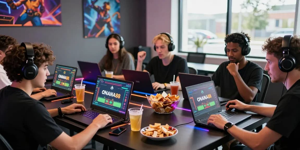 Players enjoying ONANA88 games online in a vibrant gaming setting.