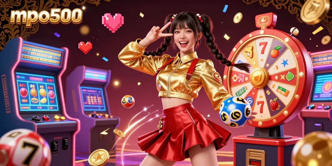 Spin the wheel and win at mpo500 with colorful 3D gaming elements and vibrant characters.