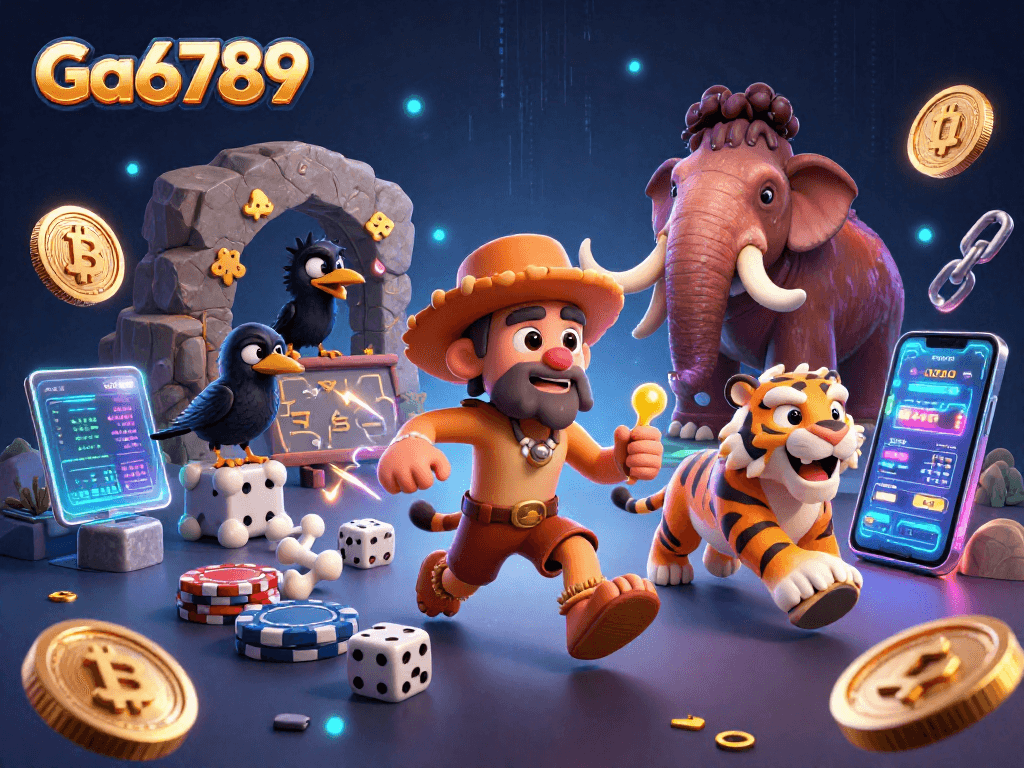 Experience dynamic gaming at Ga6789 casino featuring crypto elements and vibrant prehistoric visuals.
