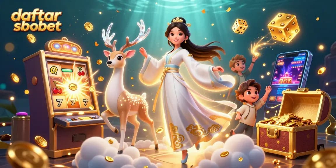Experience daftar sbobet through immersive casino action in this vibrant illustration.