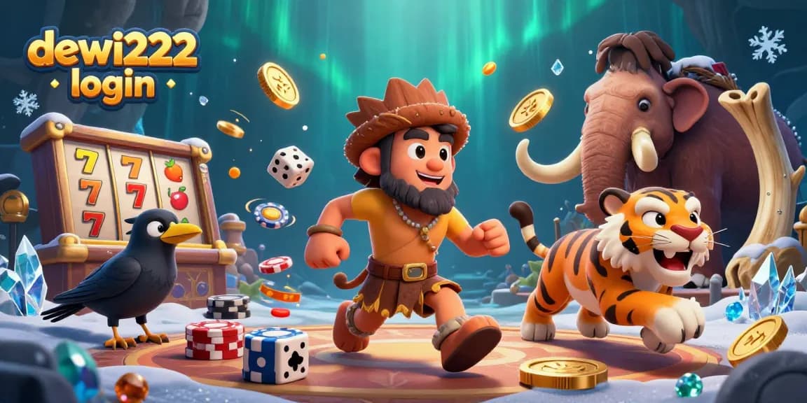 Play exciting slot games with dewi222 login at this vibrant casino illustration.