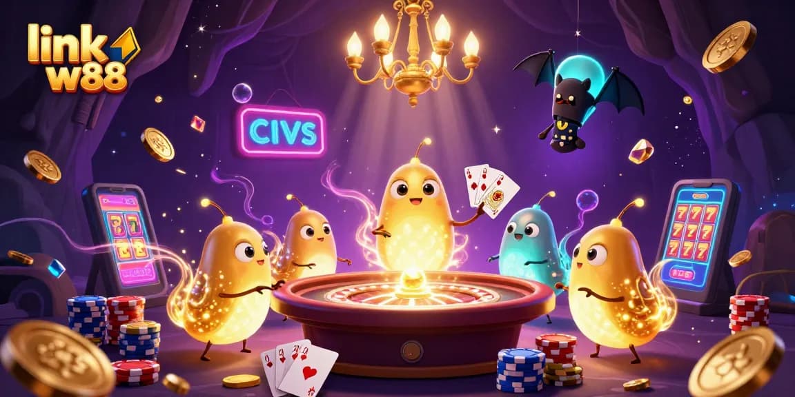 Truy cập liên kết w88 dễ dàng với không gian casino ánh sáng rực rỡ và các trò chơi hấp dẫn.