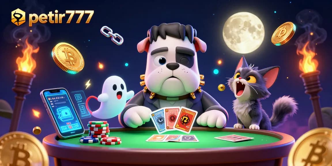 Engage with petir777's thrilling live gaming experience at a spooky casino table.