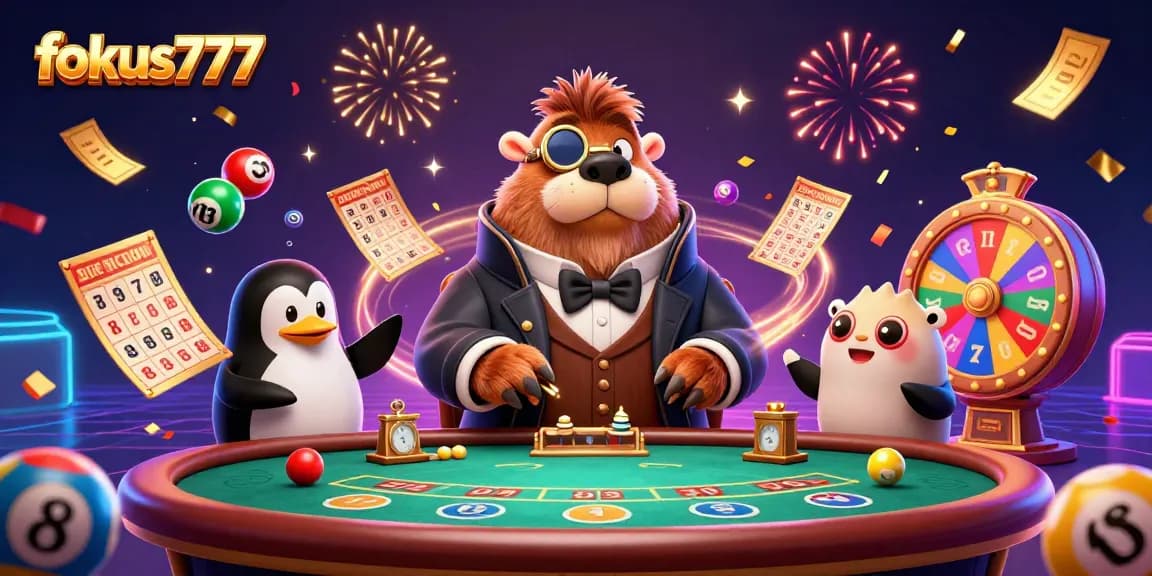 Experience the thrill of fokus777 as the walrus plays poker with a sophisticated penguin and a bluffing pufferfish.