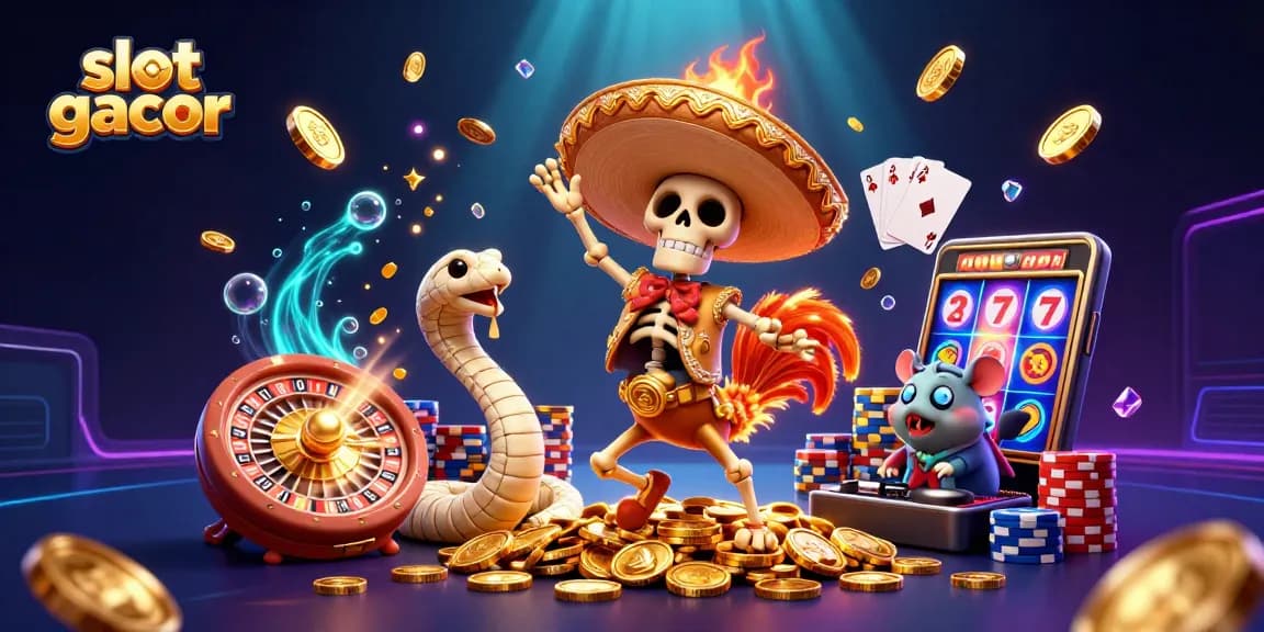Experience the excitement of slot gacor with this vibrant casino scene featuring full 3D characters.