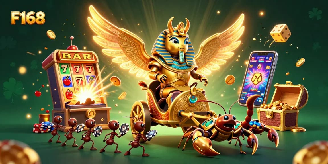 Experience thrilling gameplay with F168's 3D casino characters amidst a jackpot explosion!