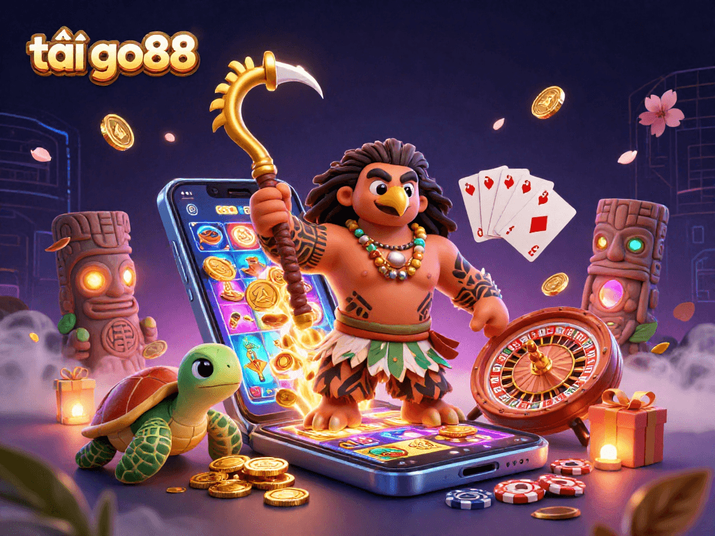 Experience thrilling action with tải go88, featuring 3D characters engaging in vibrant casino games.