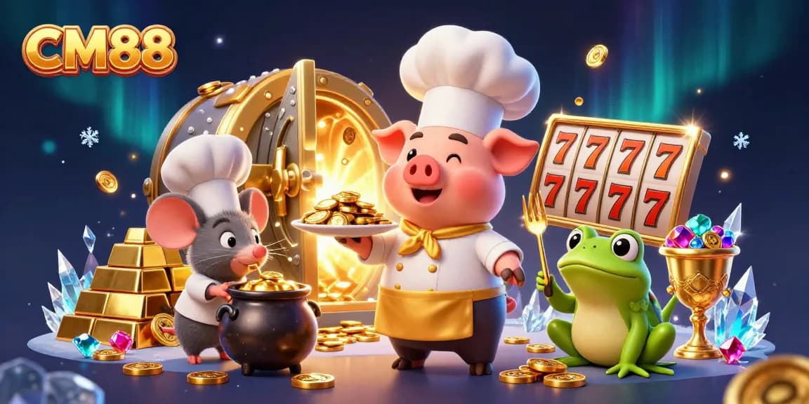 CM88 enhances your winning experience with vibrant illustrations of casino excitement and gold rewards.