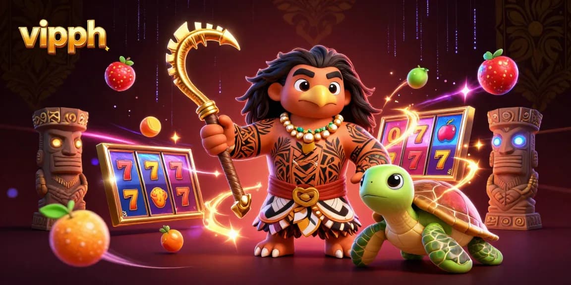 Experience thrilling slot games with vipph's fun characters and vibrant casino elements.