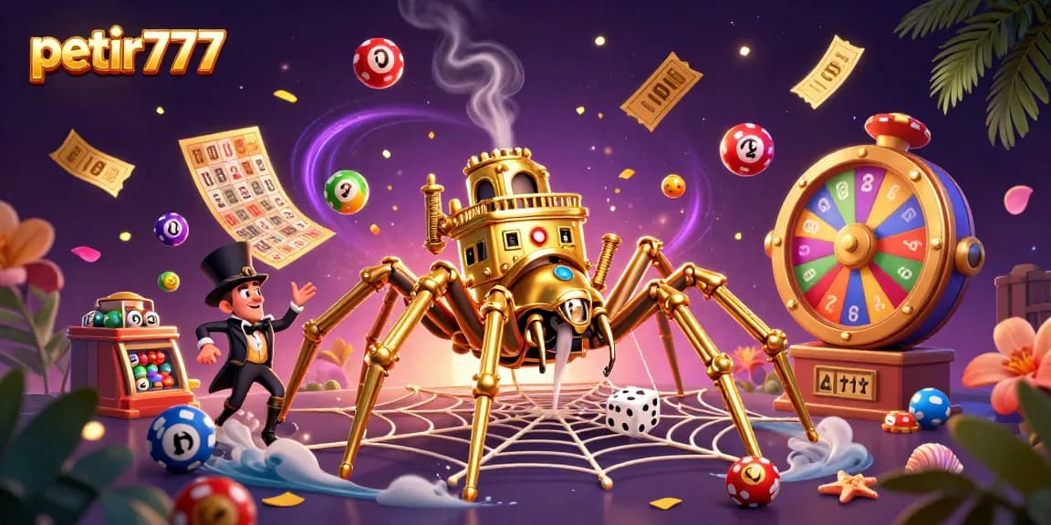 Experience excitement at petir777 with a dynamic lottery scene featuring vibrant game elements.