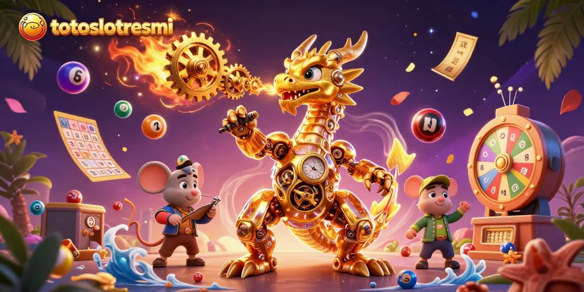 Experience thrilling gameplay at totoslotresmi, where a golden dragon breathes gears and luck abounds