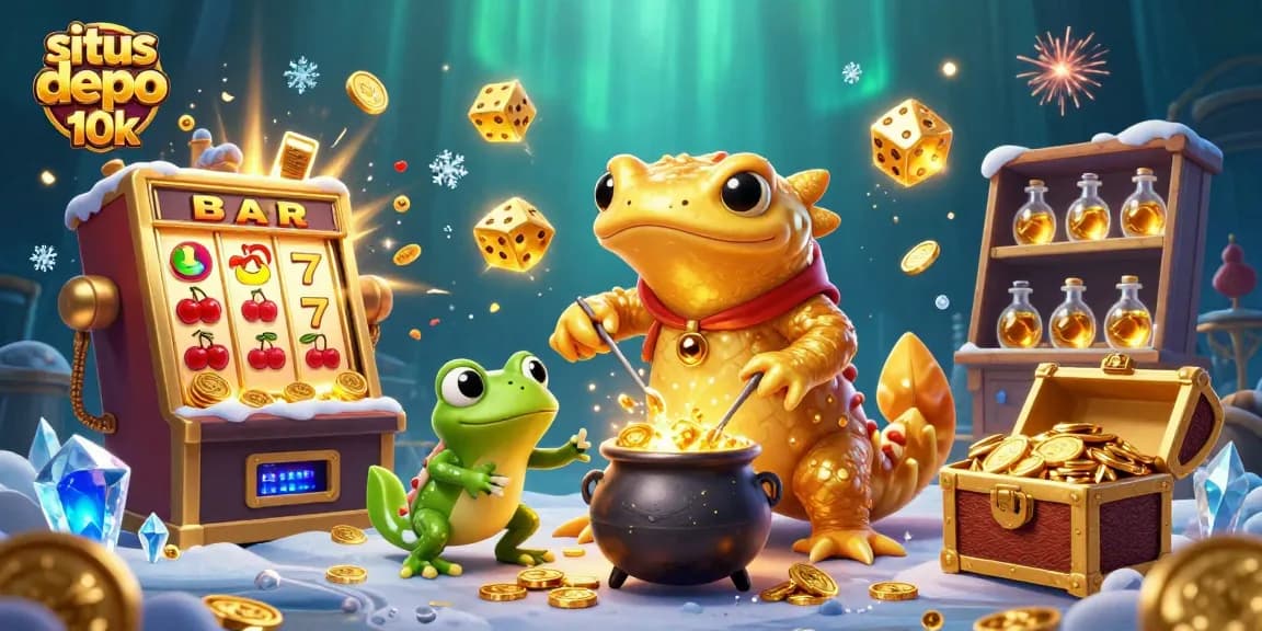 Spin the reels of situs depo 10k while the golden salamander alchemist turns base metals into gold coins.