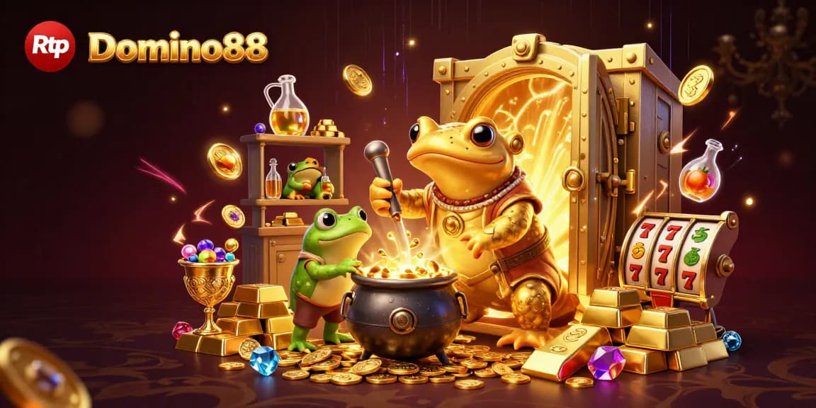 Spin the reels with Rtp Domino88, showcasing a wealth of gold and gaming excitement.