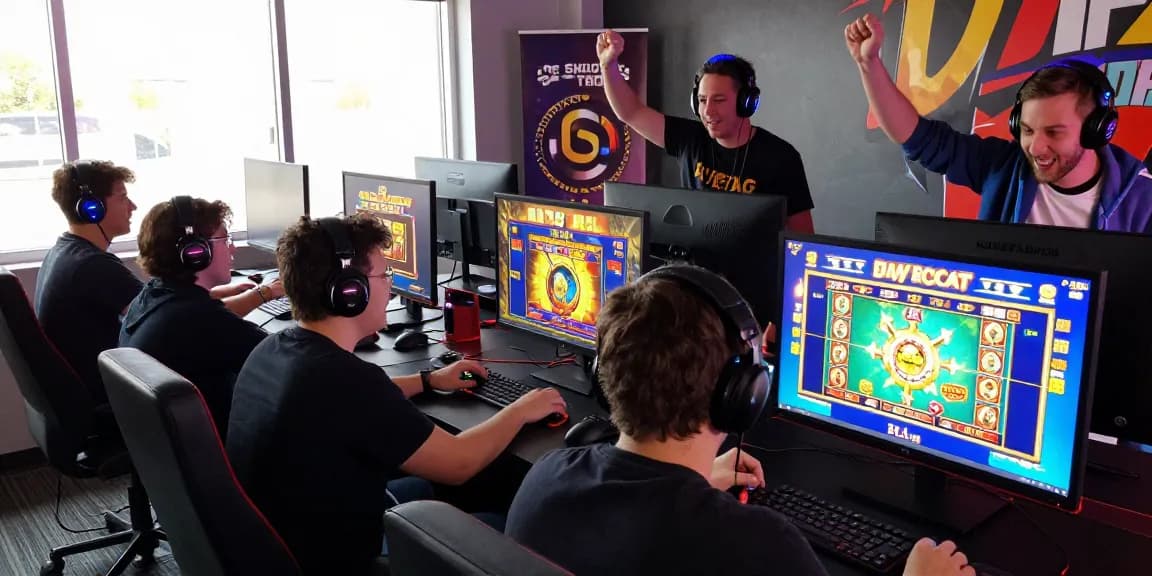 Pengalaman bermain situs slot gacor dengan pemain merayakan kemenangan dalam suasana yang dinamis