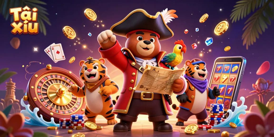 Experience Tài xỉu excitement with a vibrant scene showcasing thrilling casino elements and characters.