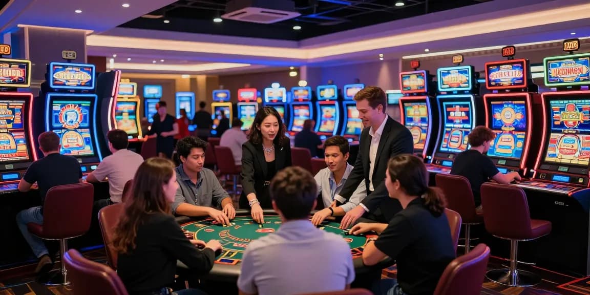 LUCK8 vibrant online casino scene with players engaged in thrilling games