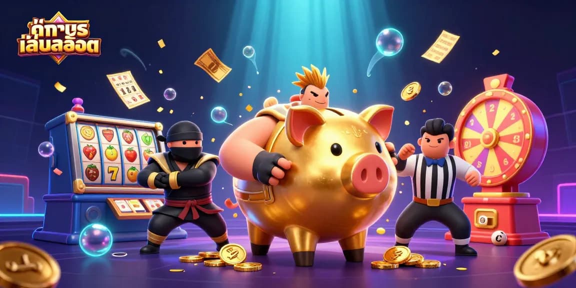 Menghadirkan Uji Slot dengan koin emas dan karakter kartun di kasino, siap memberikan keseruan.