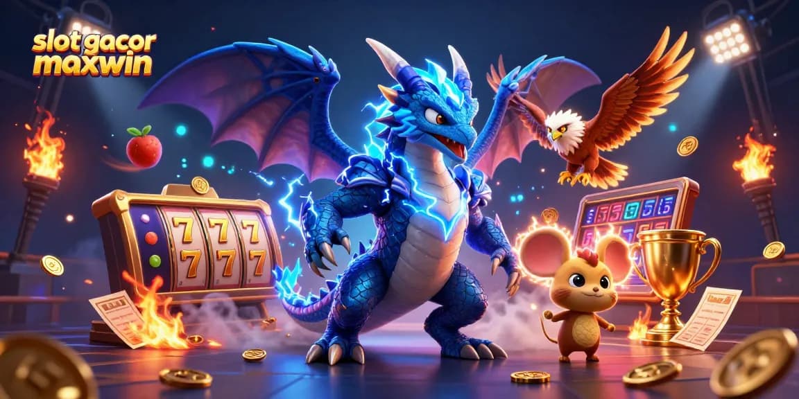 Jelajahi slot gacor maxwin dengan ilustrasi 3D yang dinamis dan penuh warna.
