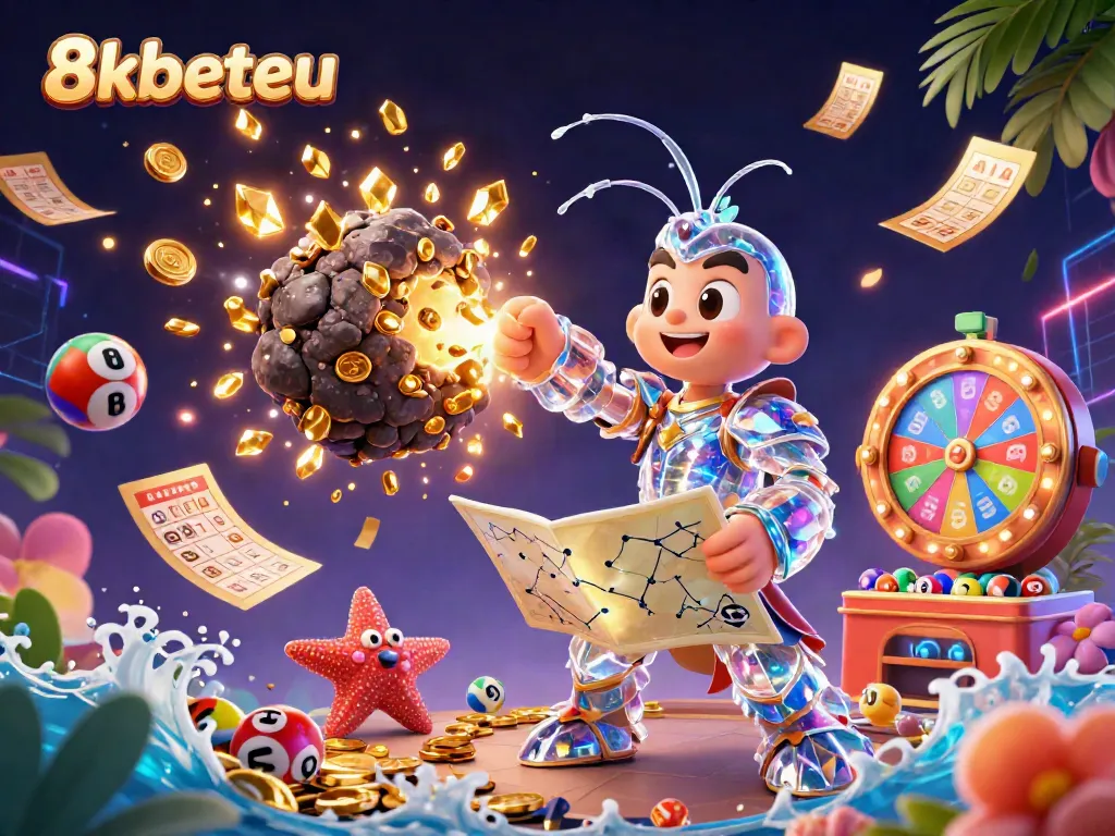 8kbeteu captivates players with a vibrant scene of a mantis shrimp and starfish amidst colorful gaming elements, showcasing excitement and opportunities to win.