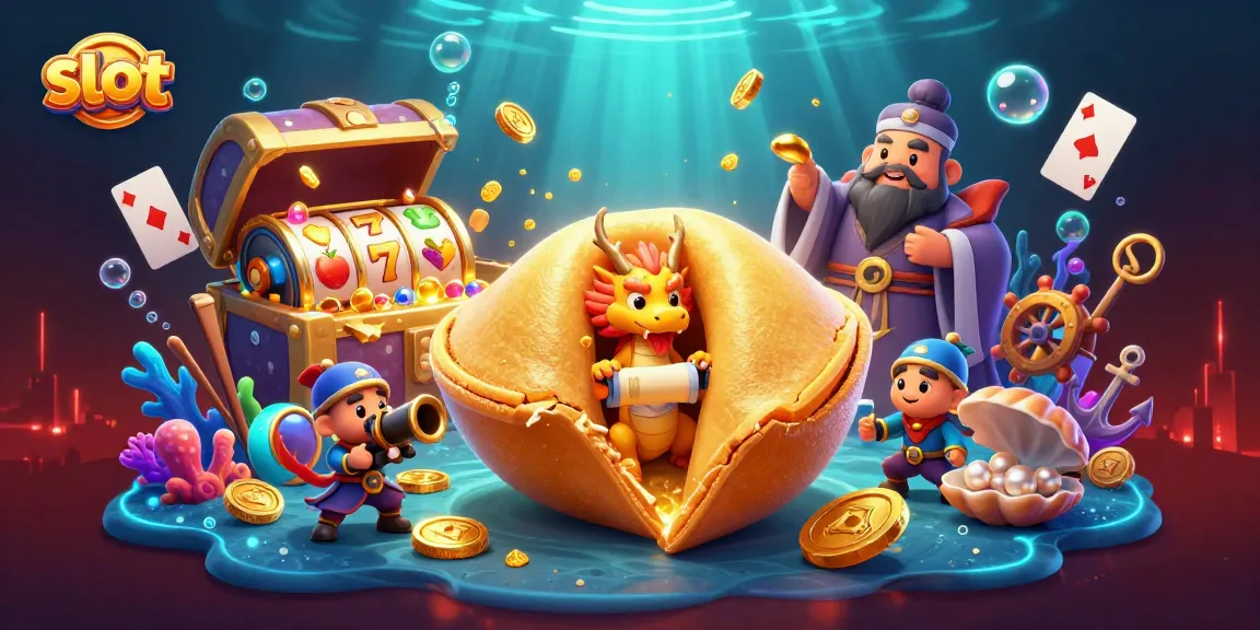 Mainkan slot dengan simbol keberuntungan pada ilustrasi kasino yang megah.