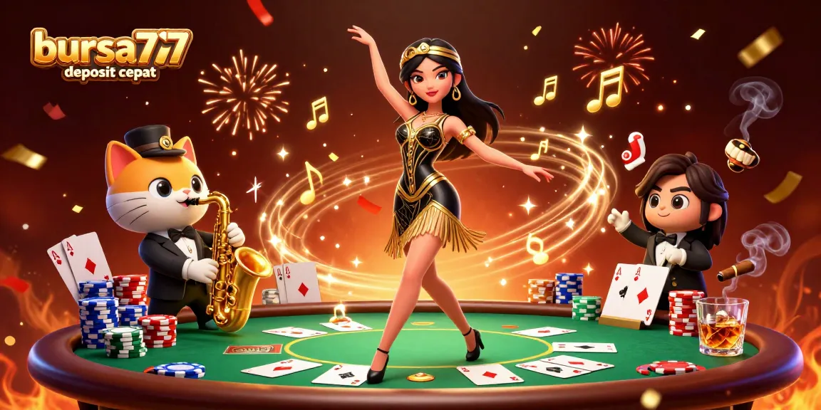 Engage with the exhilarating bursa777 deposit cepat experience featuring vibrant casino elements and lively characters.