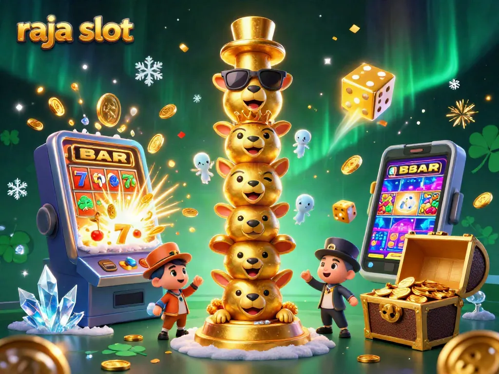 Menghadapi keseruan raja slot dengan simbol jackpot, gulungan slot, dan harta emas yang melimpah.