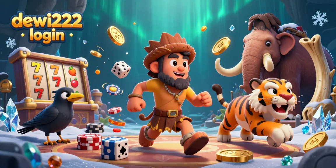Play exciting slot games with dewi222 login at this vibrant casino illustration.