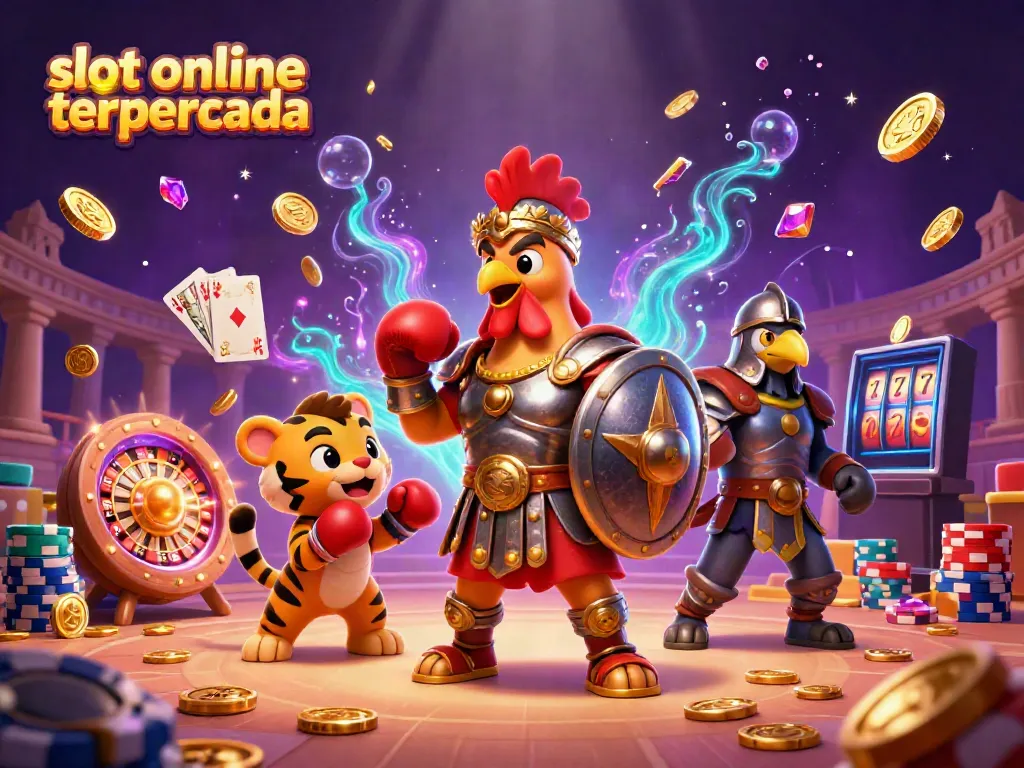 Pemain slot online terpercaya meraih jackpot dengan keberuntungan visual dalam ilustrasi kasino yang cemerlang.