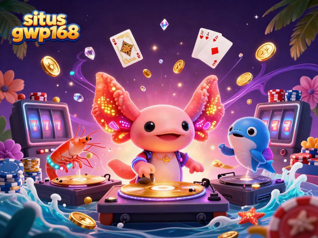 Mengalami keseruan situs gwp168 dengan DJ axolotl neon dan banyak elemen judi yang berkilau.