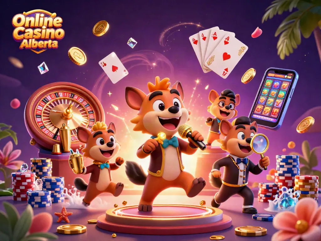 Experience thrilling action at Online Casino Alberta with hyenas in a lively casino scene.