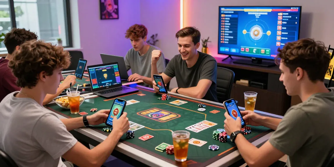 Go to site for exciting Teen Patti Gold gaming experience with friends in a vibrant gaming room setting.