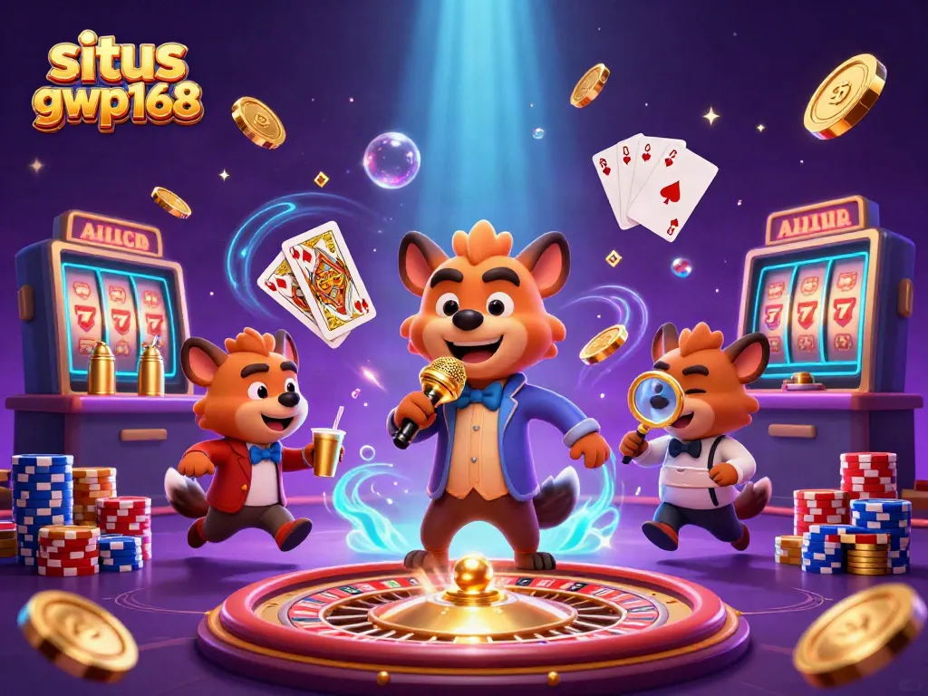Gwp168 menghadirkan keseruan bermain game dengan hyena kartun di kasino komedi.