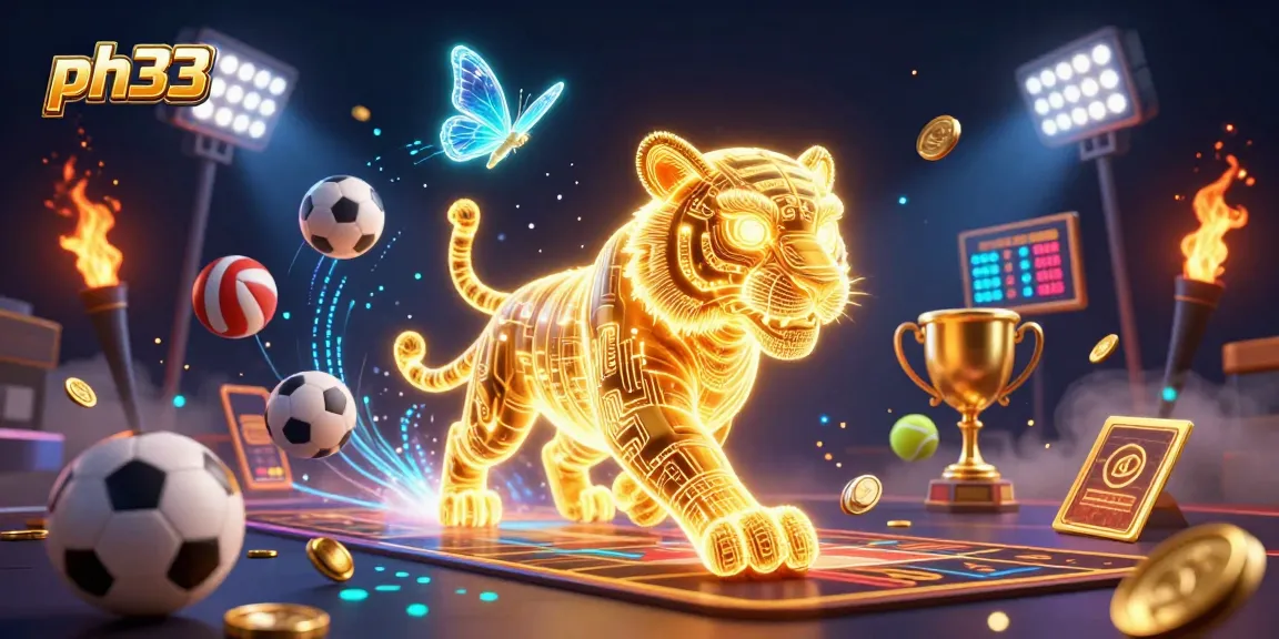 Experience the exhilarating ph33 online games with a dynamic digital casino scene and vibrant sports elements.