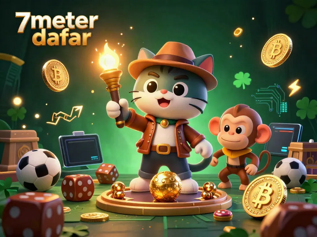 Experience thrilling sports betting with 7meter daftar in this dynamic 3D casino illustration.