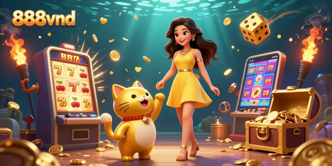 Experience excitement at 888vnd with vibrant slots, cheerful characters, and captivating casino elements.