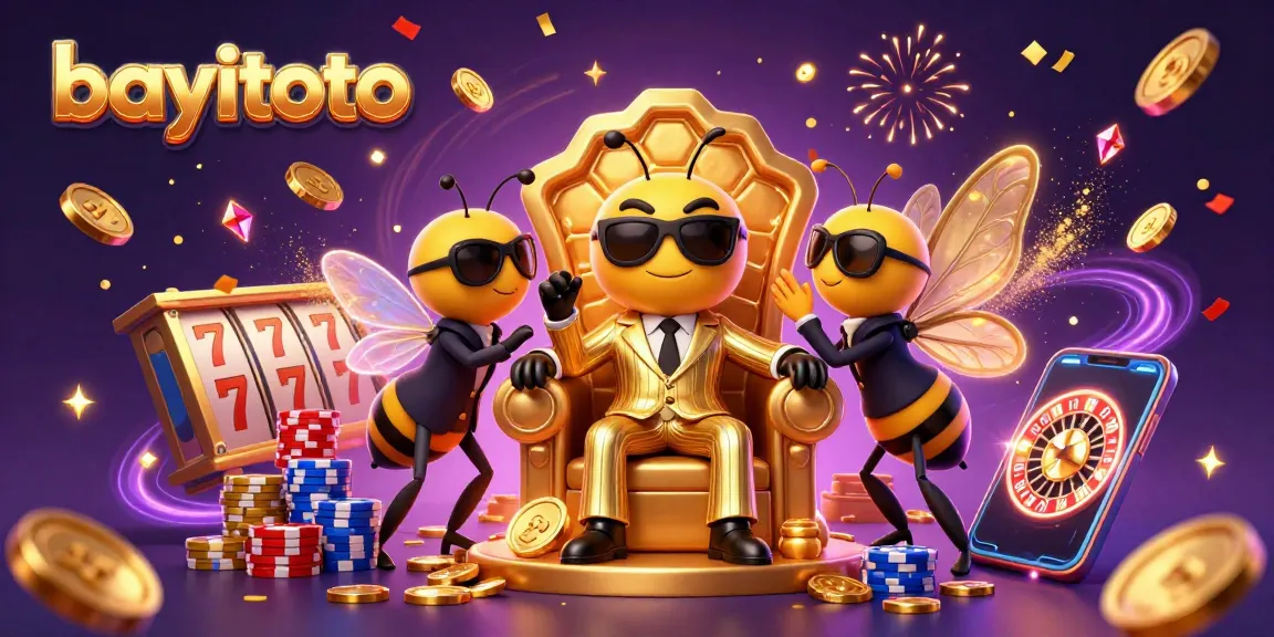 Experience thrilling jackpots at bayitoto with slot games, surrounded by vibrant casino elements.