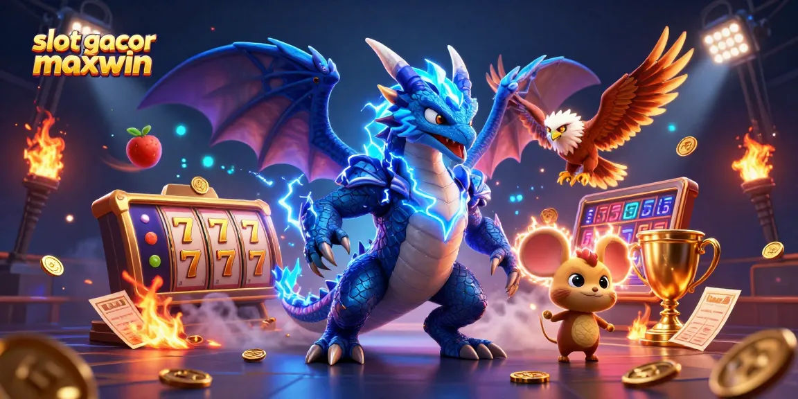 Jelajahi slot gacor maxwin dengan ilustrasi 3D yang dinamis dan penuh warna.