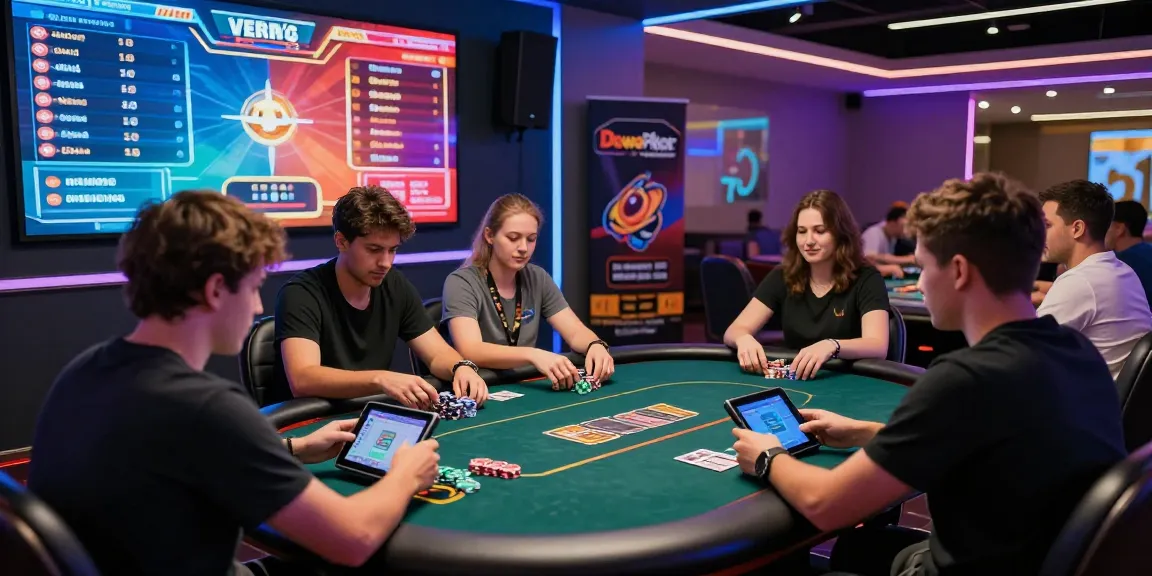 Permainan poker online di Dewapoker dengan pemain beragam dan suasana modern yang energik.
