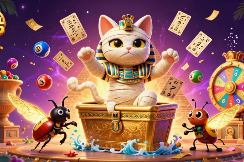 Experience the excitement of cá cược tài xỉu md5 in a vibrant pyramid casino scene.